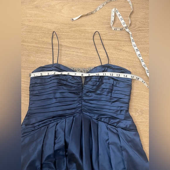 Badgley mischka navy rhinestone mesh bubble cocktail dress size 2 - Picture 5 of 9